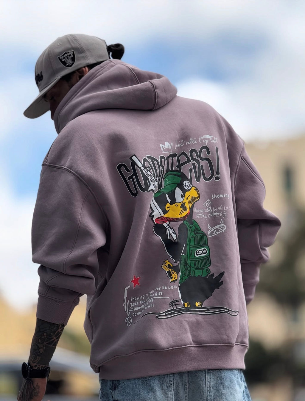 Sweat à Capuche Oversize canard cartoon