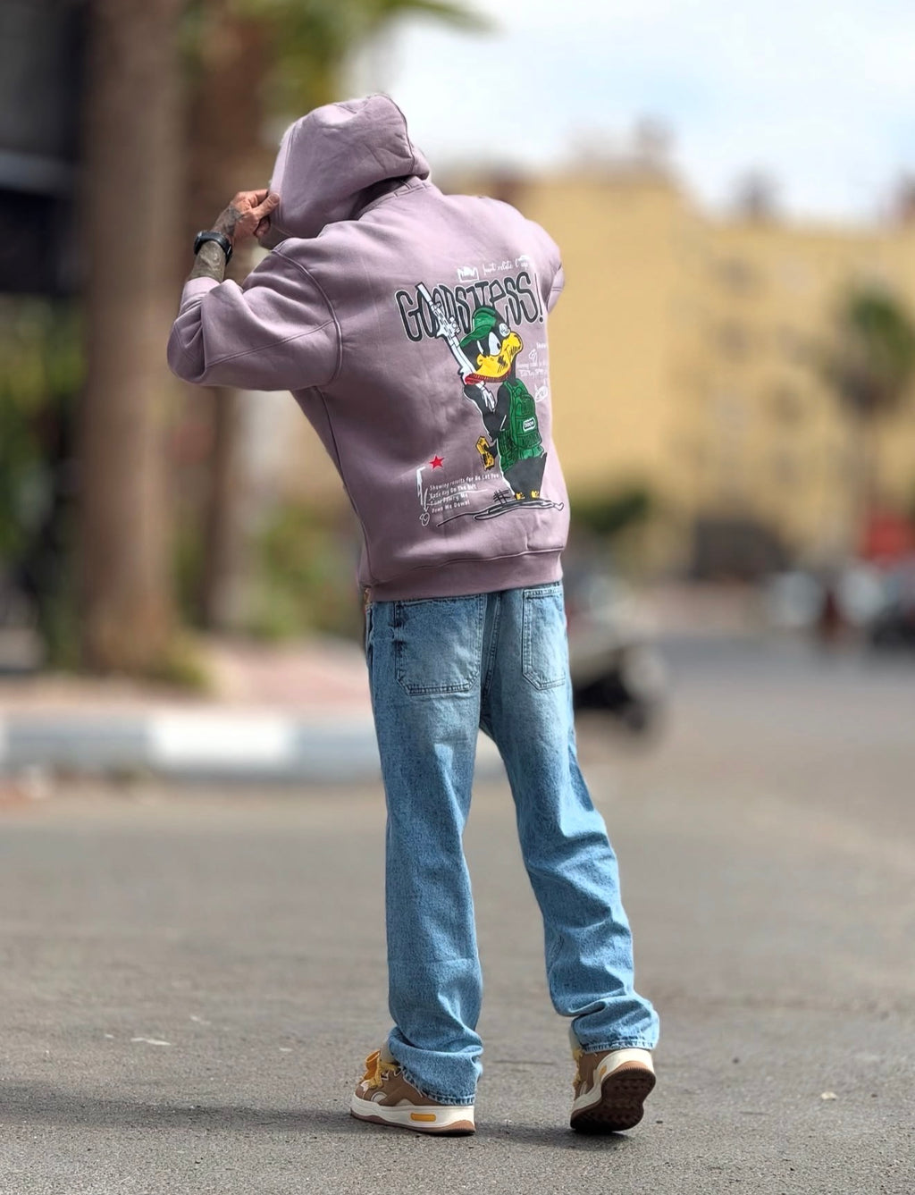 Sweat à Capuche Oversize canard cartoon