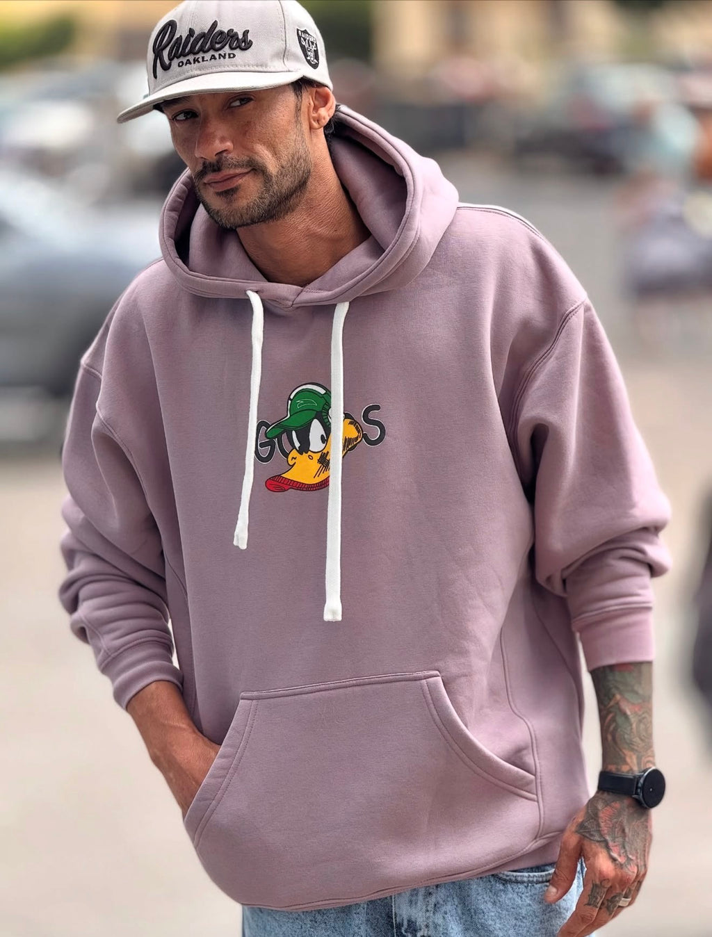 Sweat à Capuche Oversize canard cartoon