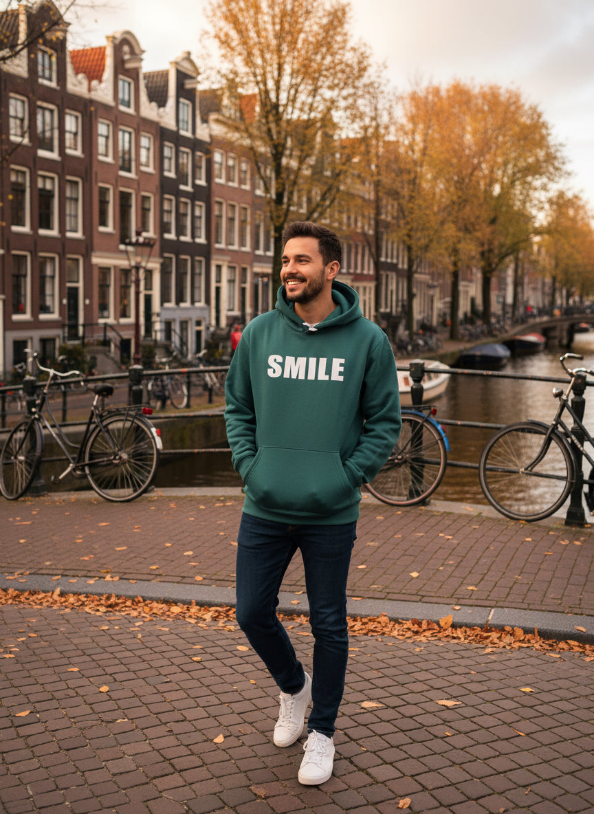 Sweat a capuche joker smile vert