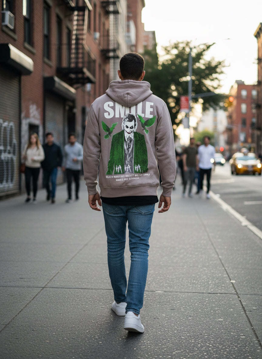 Sweat a capuche joker smile violet