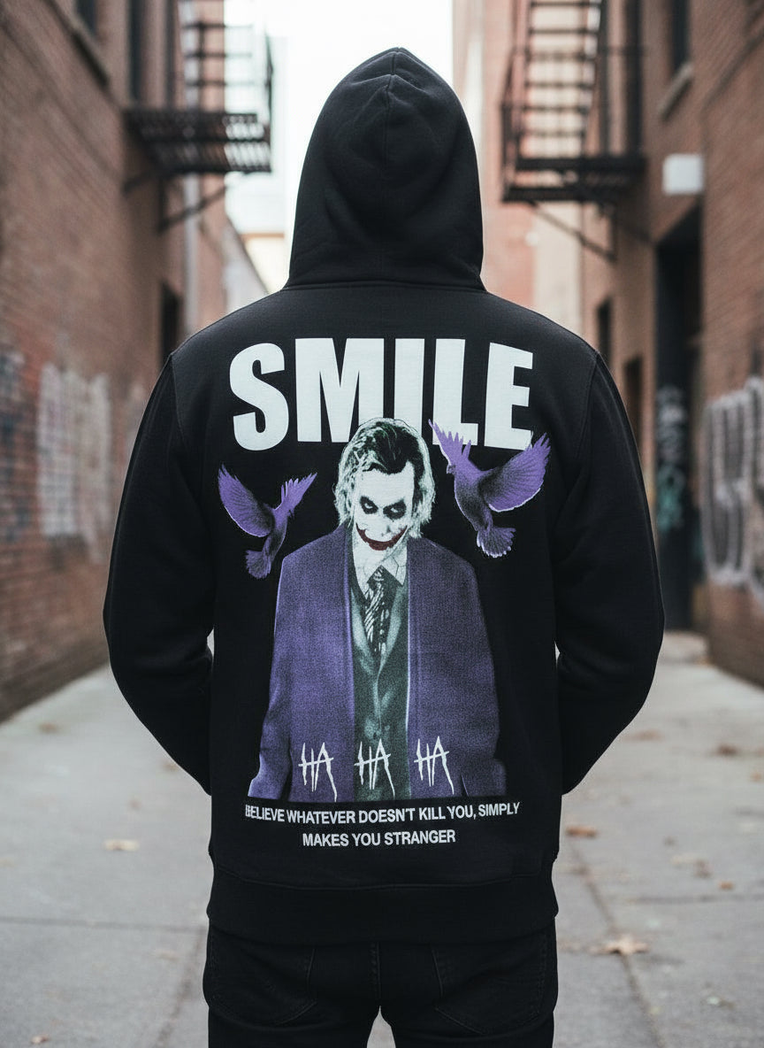 Sweat a capuche joker smile noir
