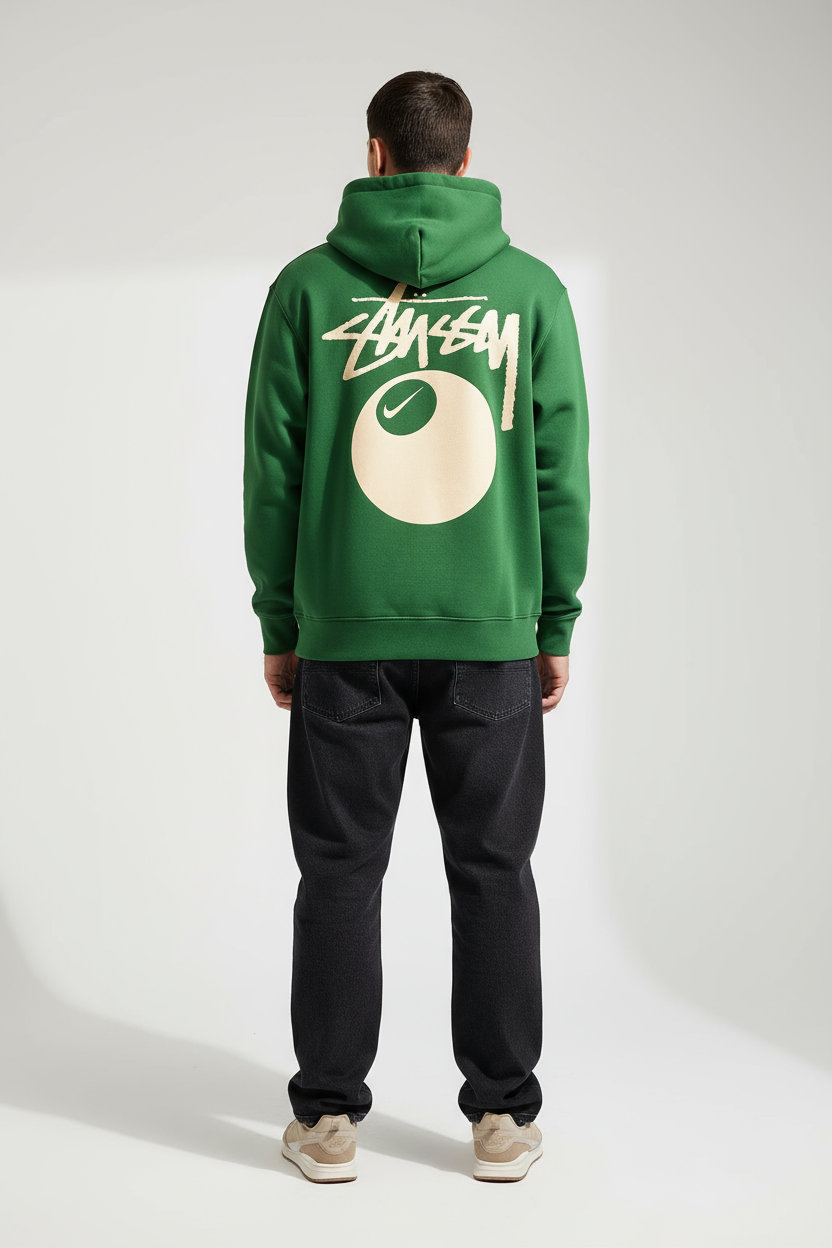 Sweat à capuche oversize couleur verte